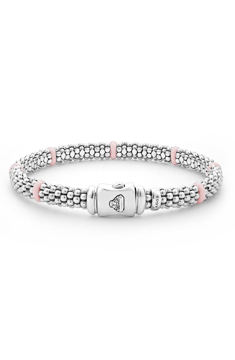LAGOS Pink Caviar Ceramic Station Bracelet, Alternate, color, Pink