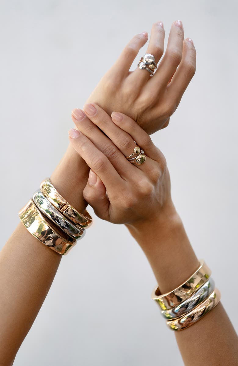 Ettika Set of 2 Bangle Bracelets, Alternate, color, Gold