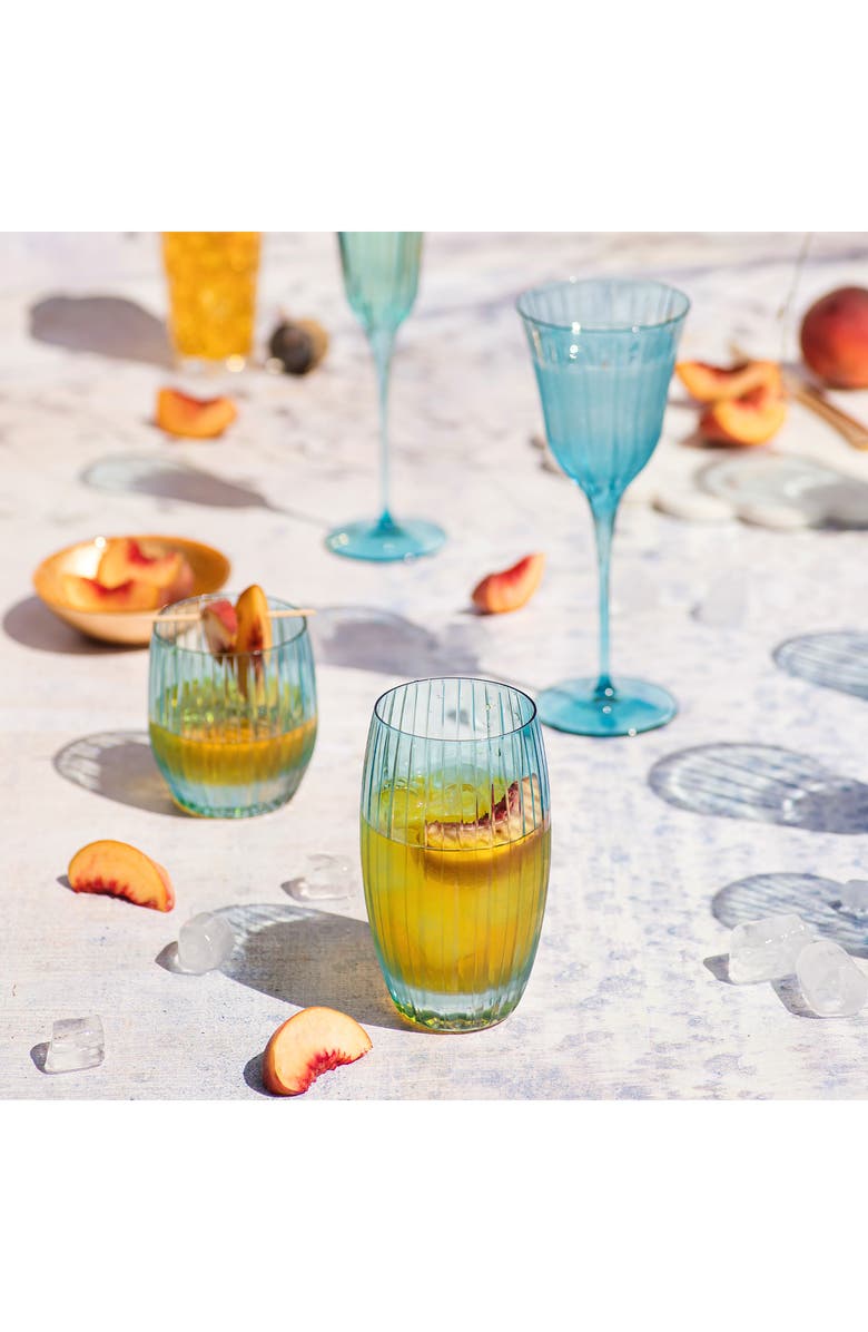 VIETRI Natalia Teal Highball Glass, Alternate, color, Blue