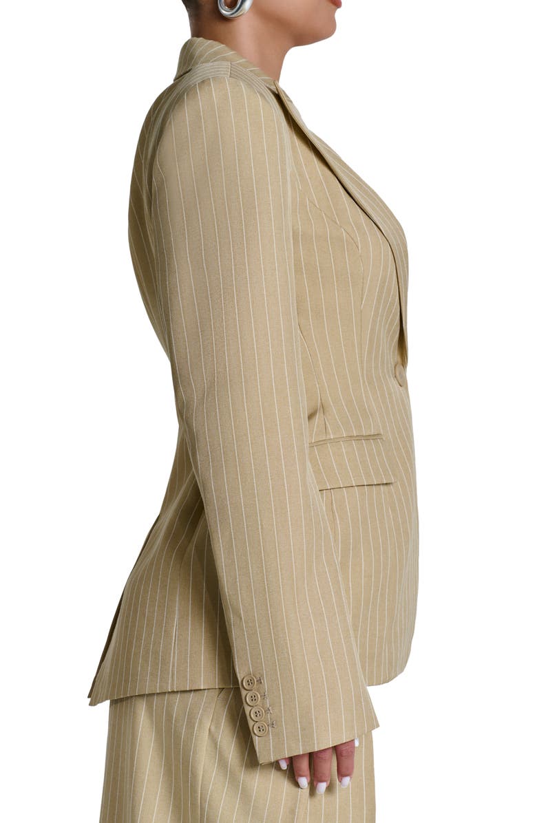 Naked Wardrobe Pinstripe Blazer, Alternate, color, Beige Pinstripe