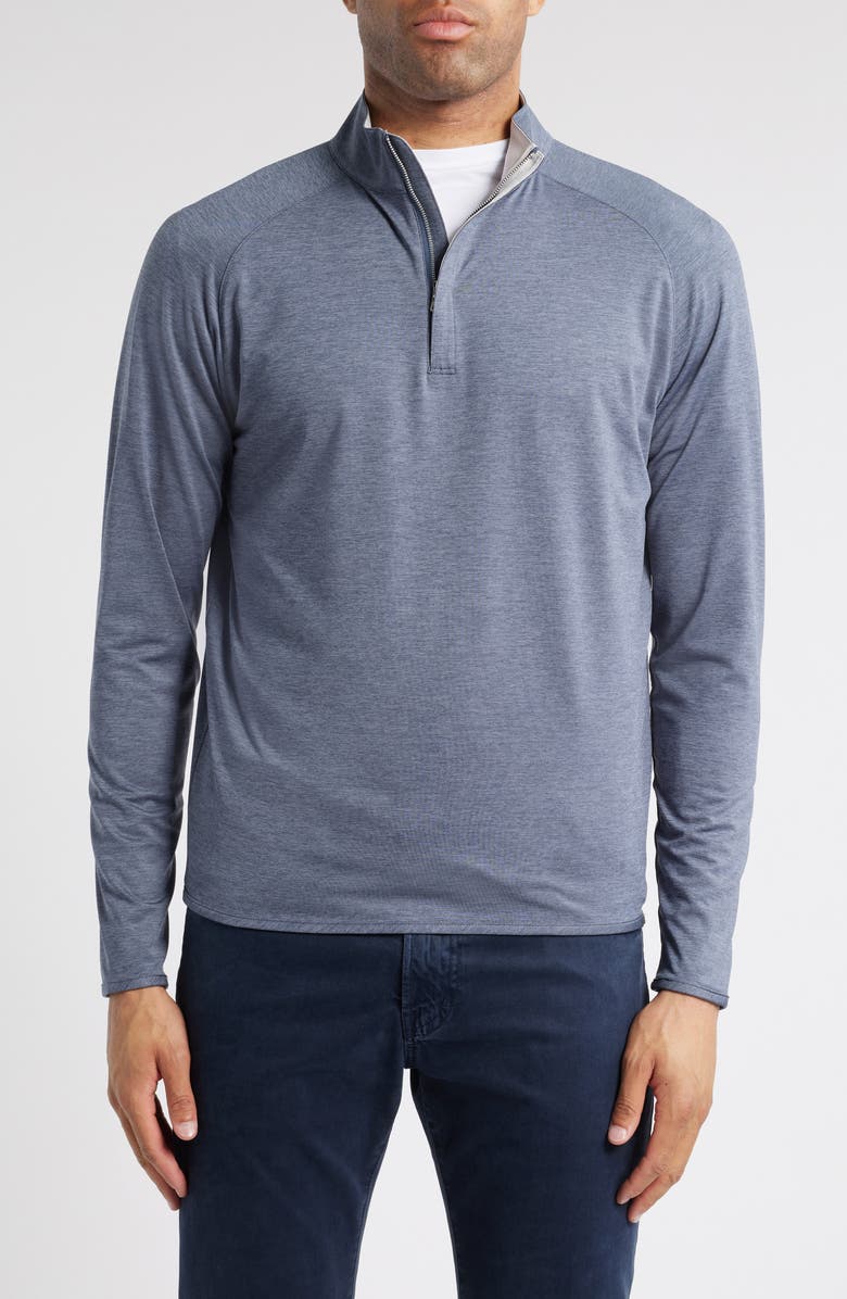 Peter Millar Crown Crafted Stealth Performance Quarter Zip Pullover, Main, color, Steel