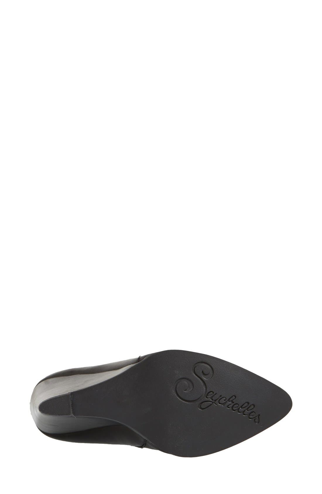 'Violin' Pointy Toe Ankle Bootie (Women), Alternate, color, BLACK LEATHER