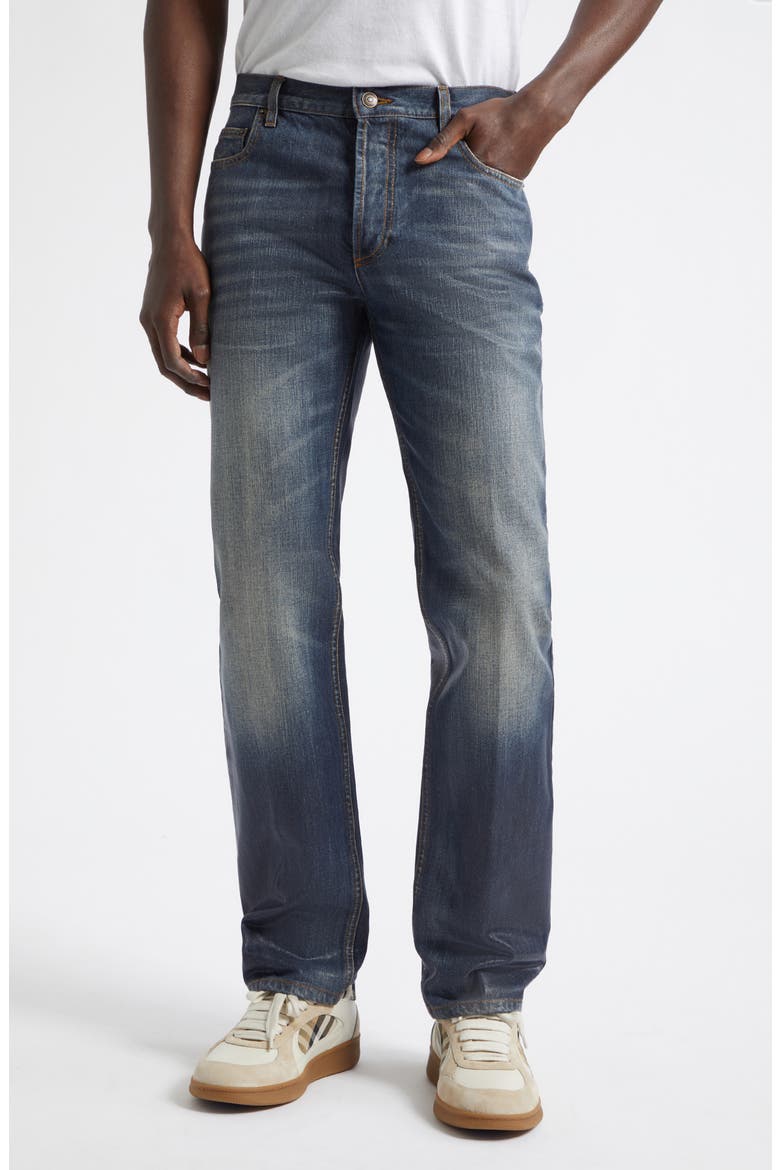 Randolph Coated Slim Fit Jeans, Main, color, MID BLUE