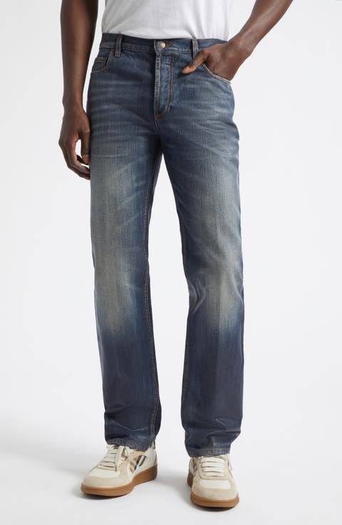 Randolph Coated Slim Fit Jeans (Mid Blue)