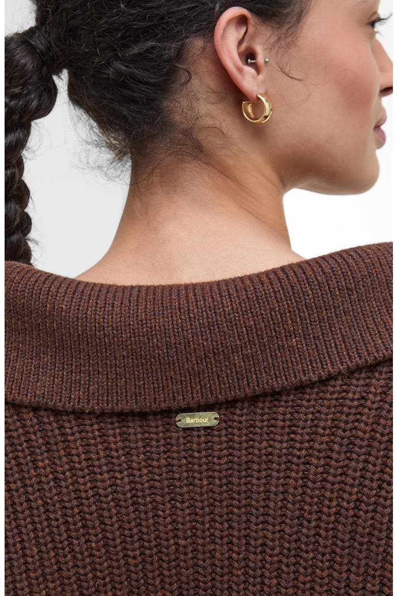 Robyn Cotton & Wool Blend Johnny Collar Sweater, Alternate, color, VICUNA
