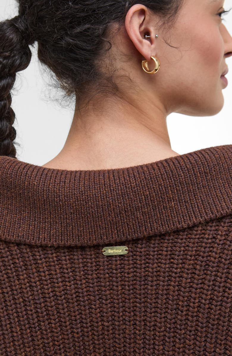 Barbour Robyn Cotton & Wool Blend Johnny Collar Sweater, Alternate, color, Vicuna