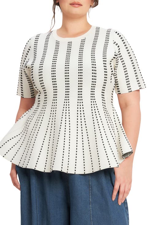 Peplum Sweater Top (Plus)