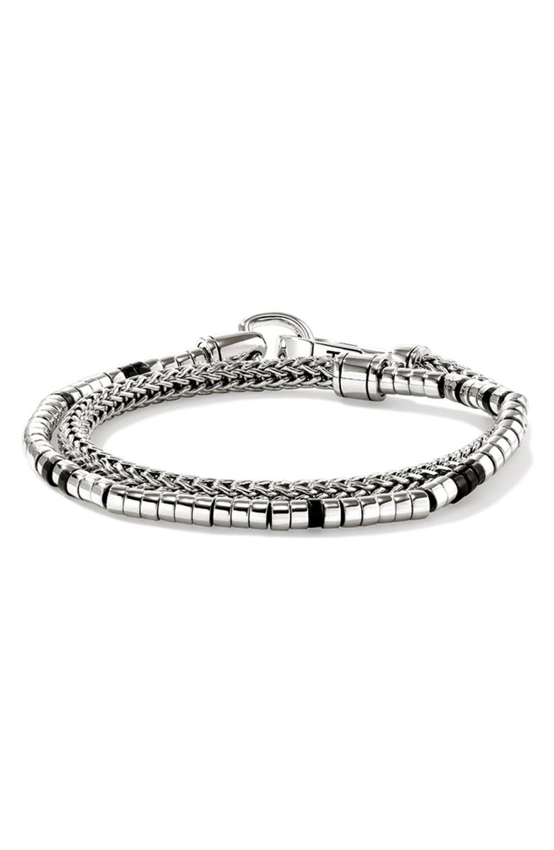 John Hardy Heishi Double Wrap Bracelet, Sterling Silver, Gemstones, Main, color, 
