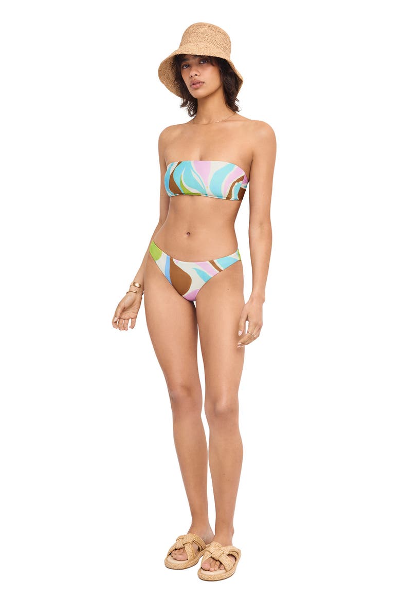 Nala Bandeau Bikini Top, Alternate, color, WHITE/ MULTI