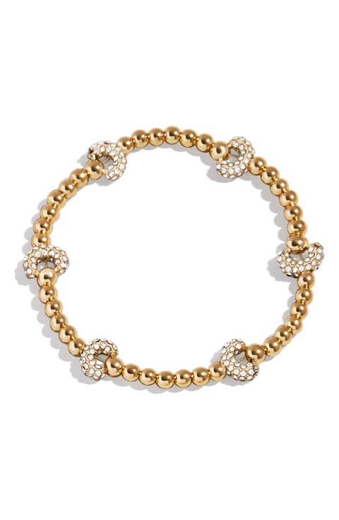 Pavé Pisa Station Beaded Bracelet