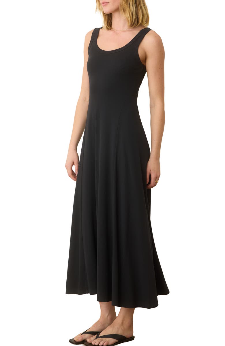 Marine Layer Lexi Sun-In Sleeveless Fit & Flare Rib Maxi Dress, Alternate, color, Black