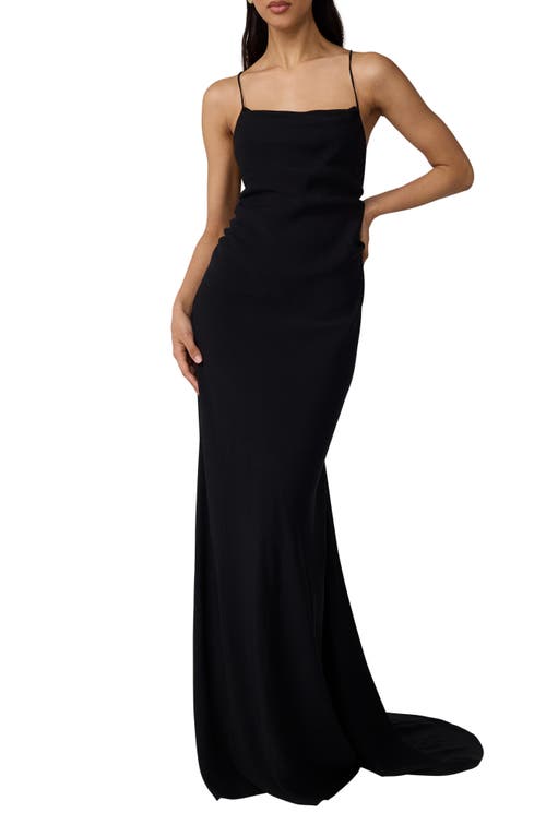 Diane von Furstenberg Stanton Lace Detail Crossback Gown in Black at Nordstrom, Size X-Small