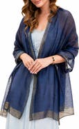 SAACHI Shimmer Border Scarf