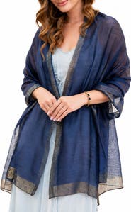 SAACHI Shimmer Border Scarf