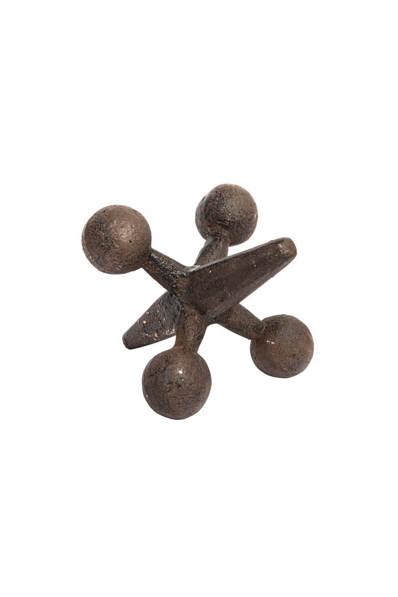 Retro Decorative Cast Iron Jack Figurine, Main, color, Brown