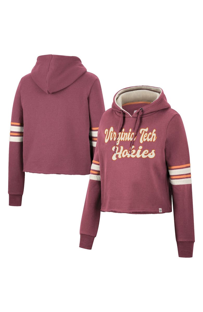 COLOSSEUM Women's Colosseum Maroon Virginia Tech Hokies Retro Cropped Pullover Hoodie, Alternate, color,
