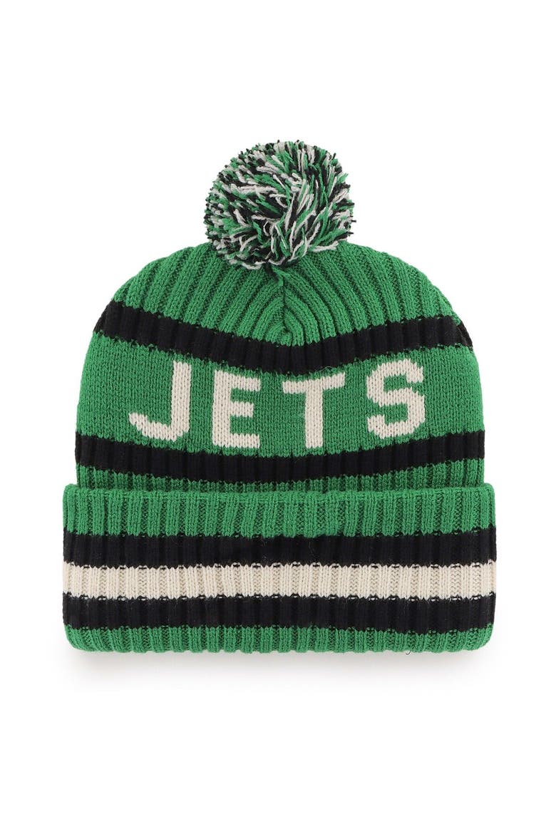 Men's '47 Kelly Green New York Jets Legacy Bering Cuffed Knit Hat with Pom, Main, color, Kelly Green