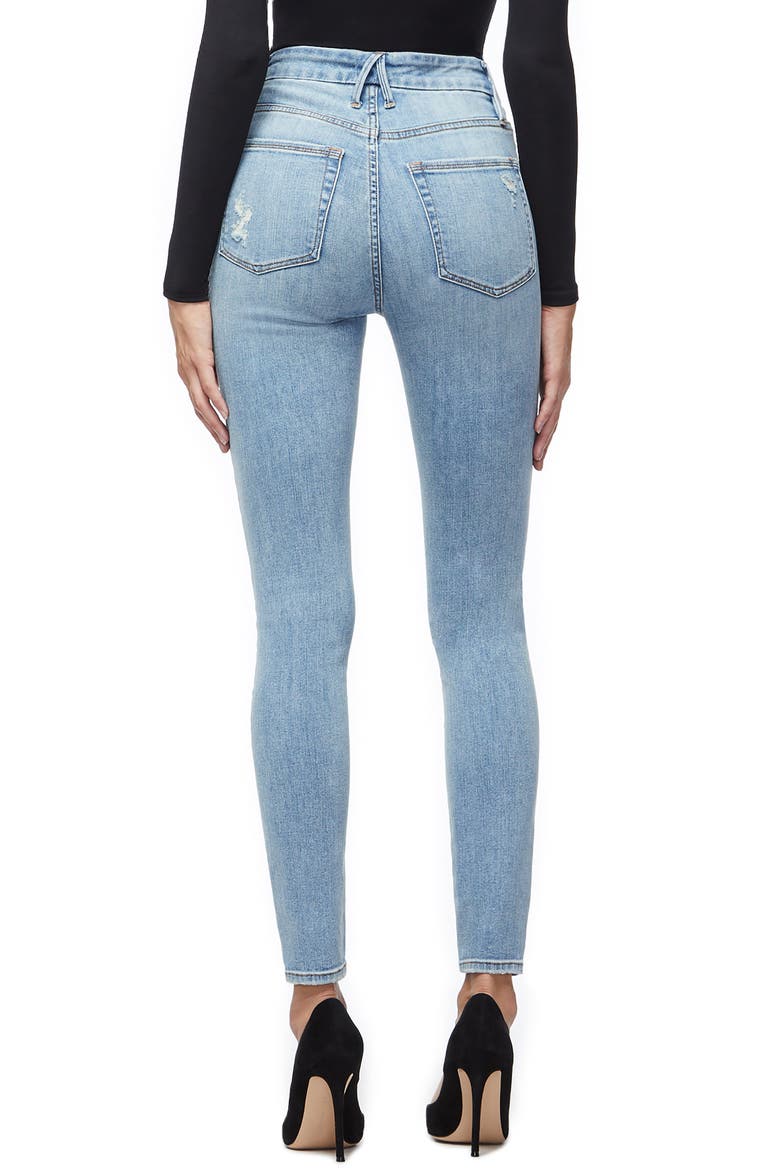 Good Legs Ripped High Waist Skinny Jeans, Alternate, color, BLUE221