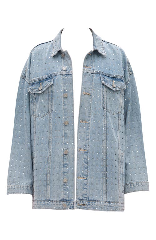 Bayeas Oversize Rhinestone Denim Jacket In Blue