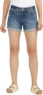 Silver Jeans Co. Suki Curvy Fit Cuffed Denim Shorts