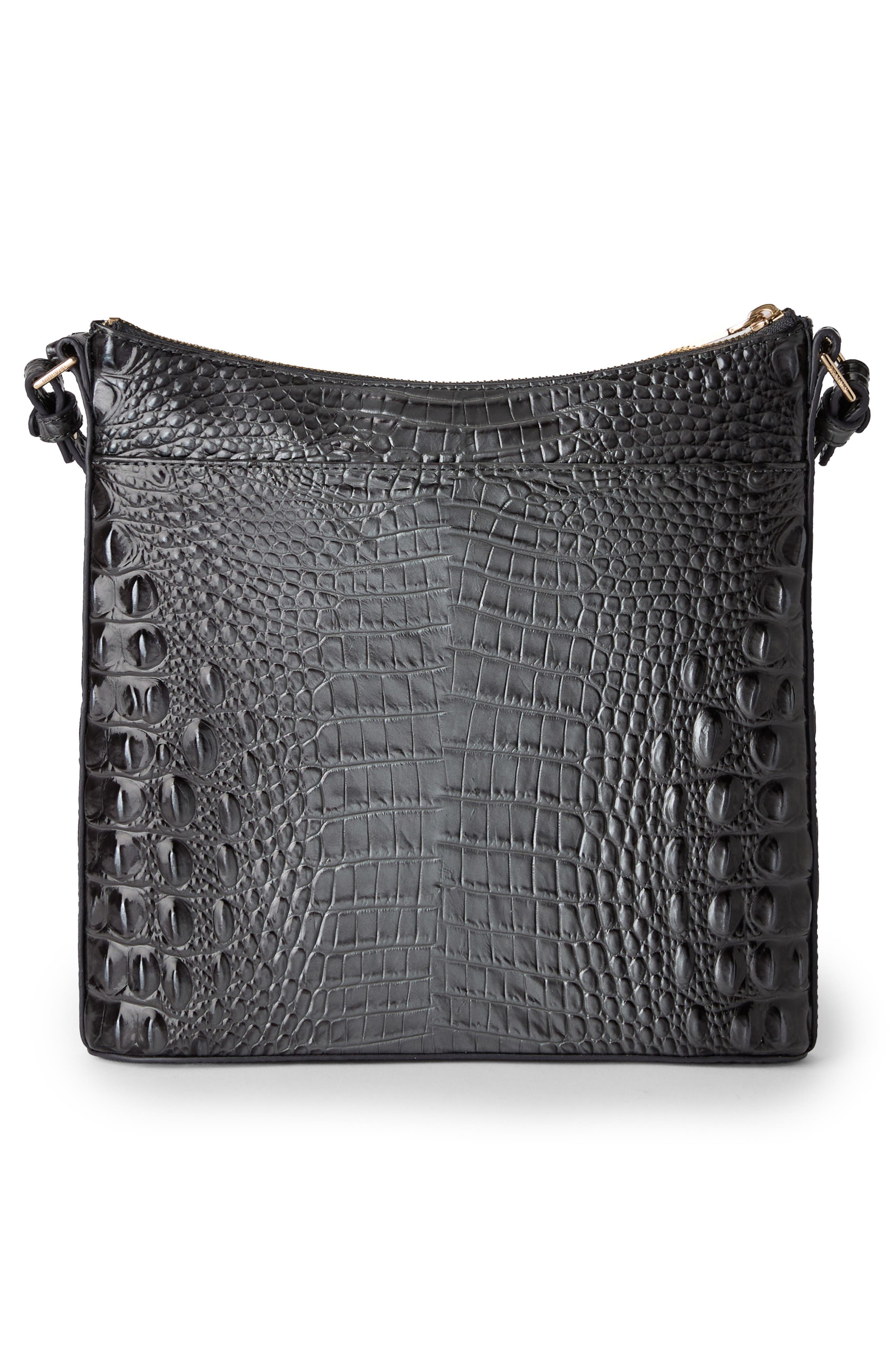 Brahmin Katie Croc Embossed Leather Crossbody Bag, Alternate, color, Charcoal Melbourne