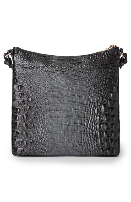 Brahmin Katie Croc Embossed Leather Crossbody Bag In Black
