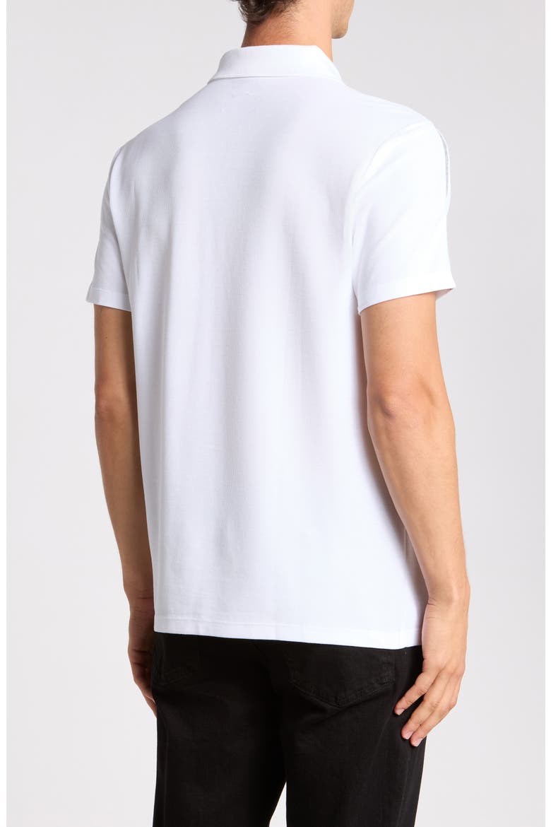 Logo Tape Zip Polo, Alternate, color, BRIGHT WHITE