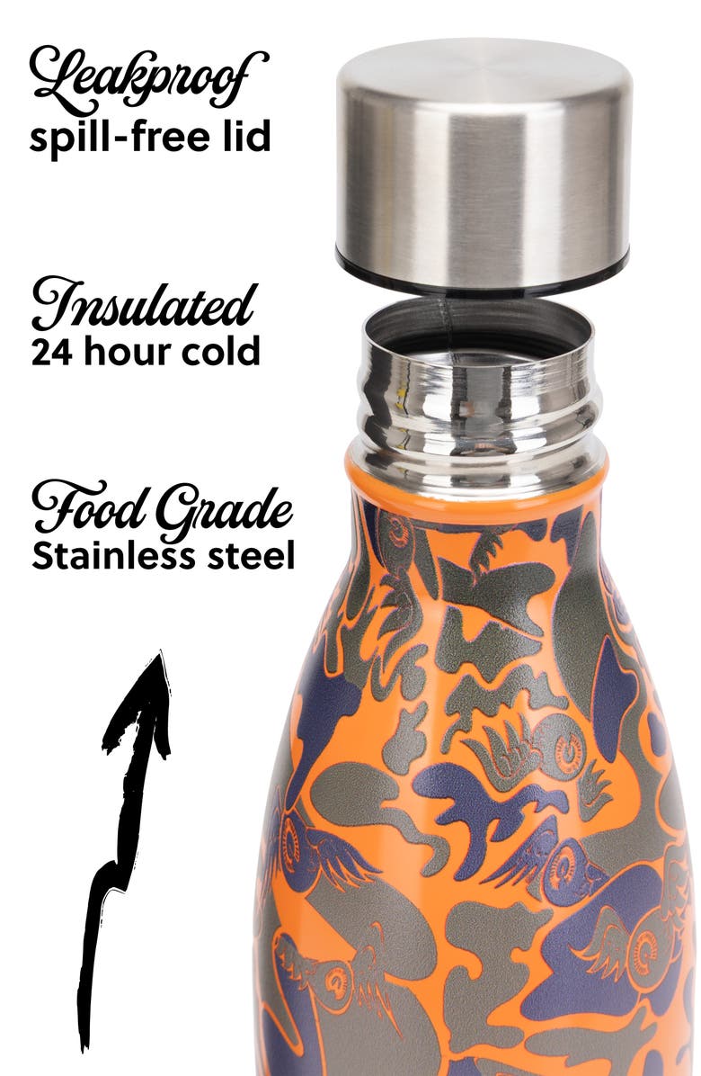 Von Dutch 24oz Hydration Double Walled Insulated Stainless Steel Bottle, Alternate, color, Camoscope
