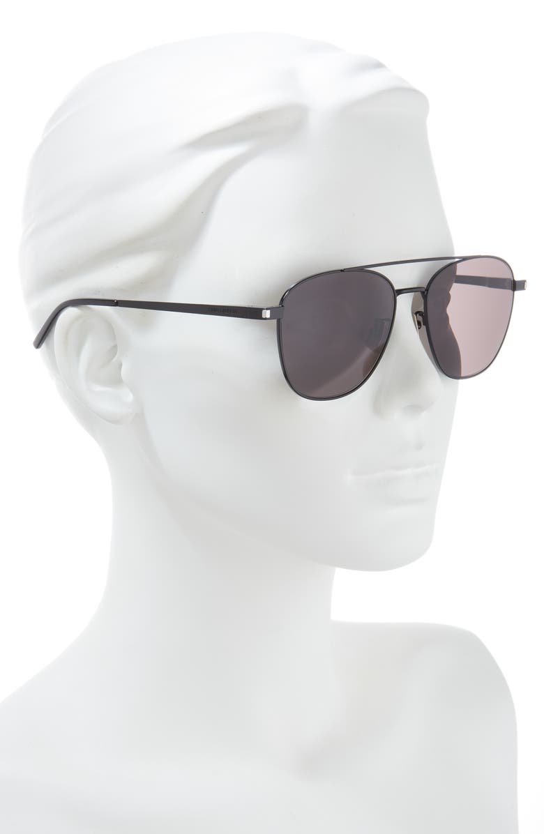 Saint Laurent 57mm Aviator Sunglasses, Alternate, color,