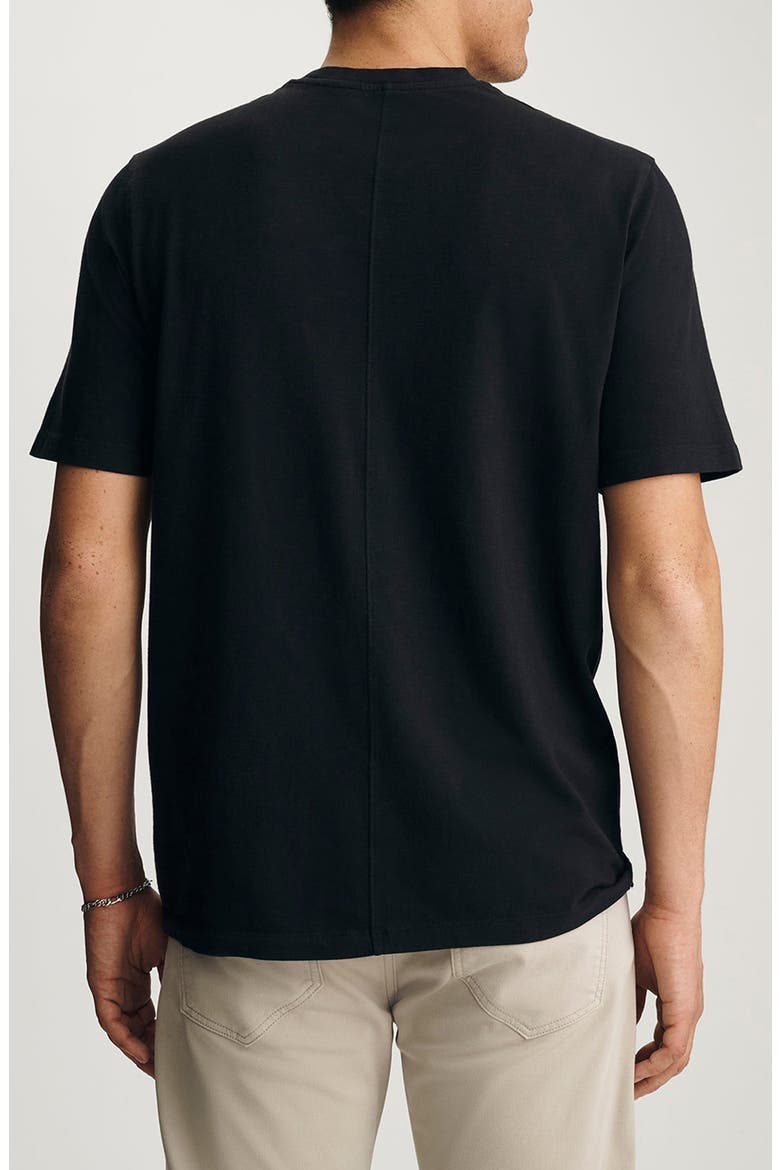 Black Slub Cotton Blend T-Shirt, Alternate, color, BLACK