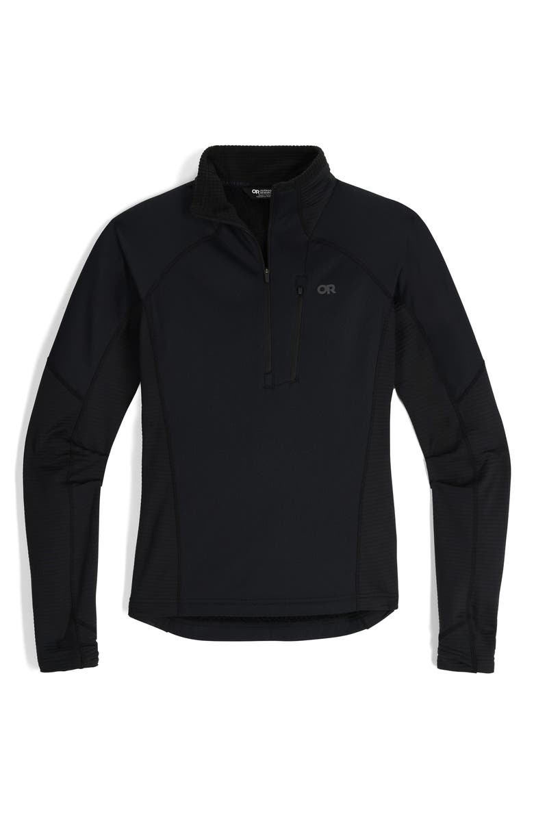 Outdoor Research Deviator Fleece Half Zip Pullover, Alternate, color, Black