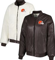 G-III 4HER BY CARL BANKS Women's G-III 4Her by Carl Banks Oatmeal/Brown Cleveland Browns Switchback Reversible Full-Zip Jacket