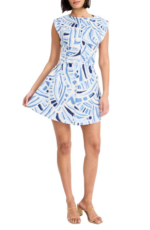 Extended Shoulder Fit & Flare Minidress