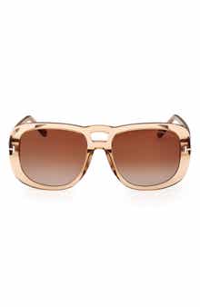 TOM FORD 56mm Gradient Aviator Sunglasses