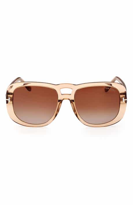 TOM FORD 56mm Gradient Aviator Sunglasses