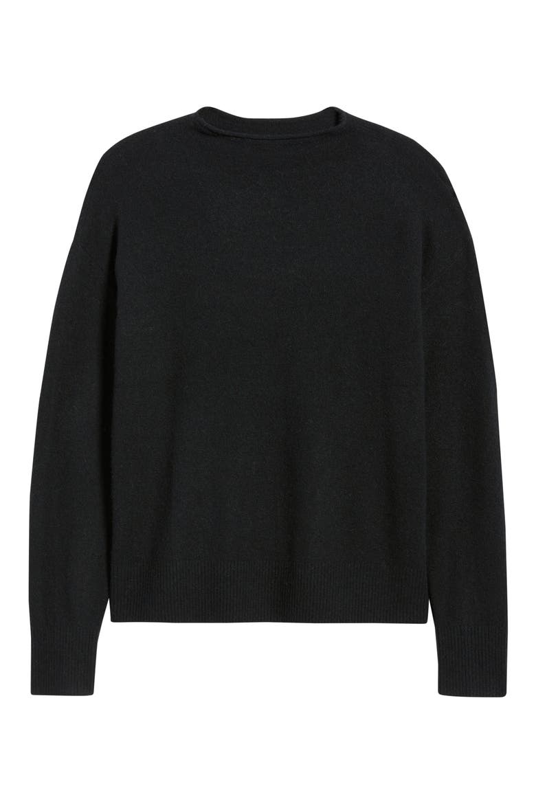 Funnel Neck Sweater, Alternate, color, BLACK