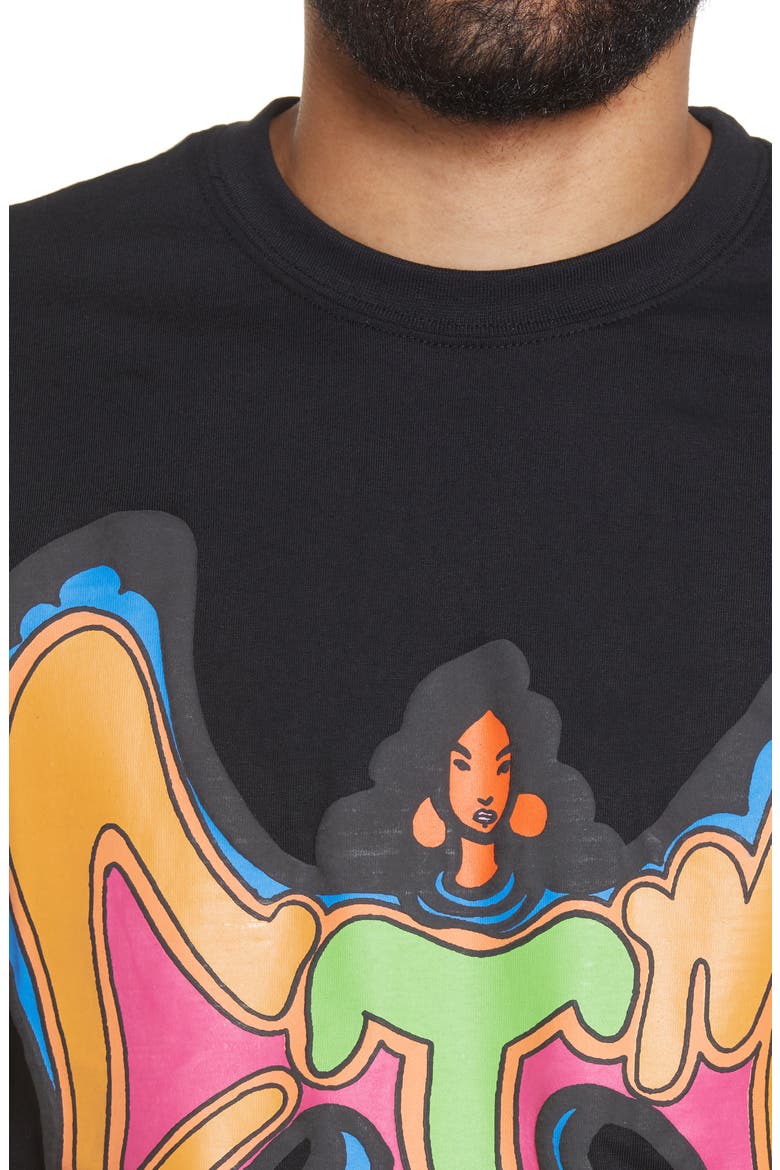 Goddess Graphic Tee, Alternate, color, BLACK
