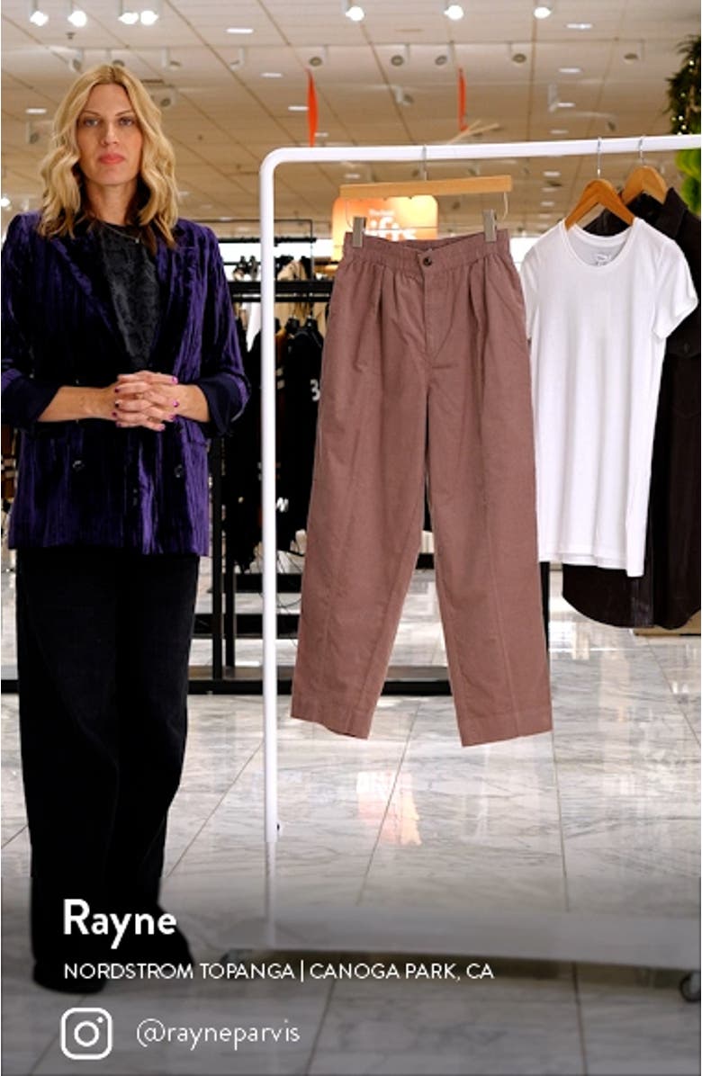 Pull-On Tapered Corduroy Pants, sales video thumbnail