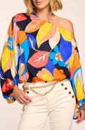 Ramy Brook Hibiscus Marley Print One-Shoulder Top