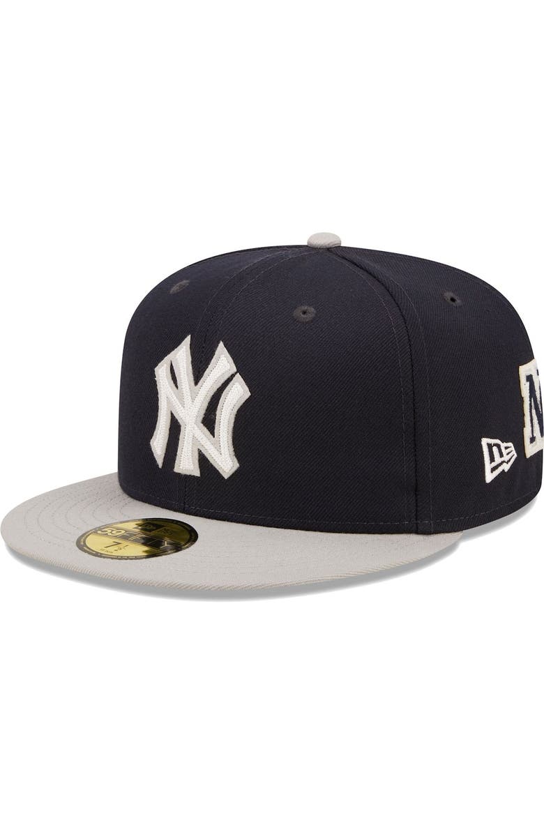 New Era Men's New Era Navy/Gray New York Yankees 2009 World Series Champions  Letterman 59FIFTY Fitted Hat, Alternate, color, 