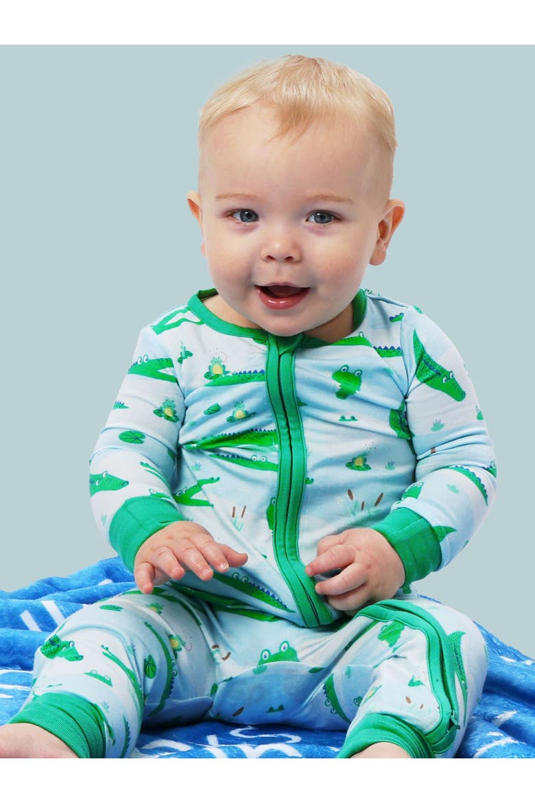 Gender Inclusive SoftSnooze Baby Convertible One Piece Pajama, Alternate, color, Alligator Adventure