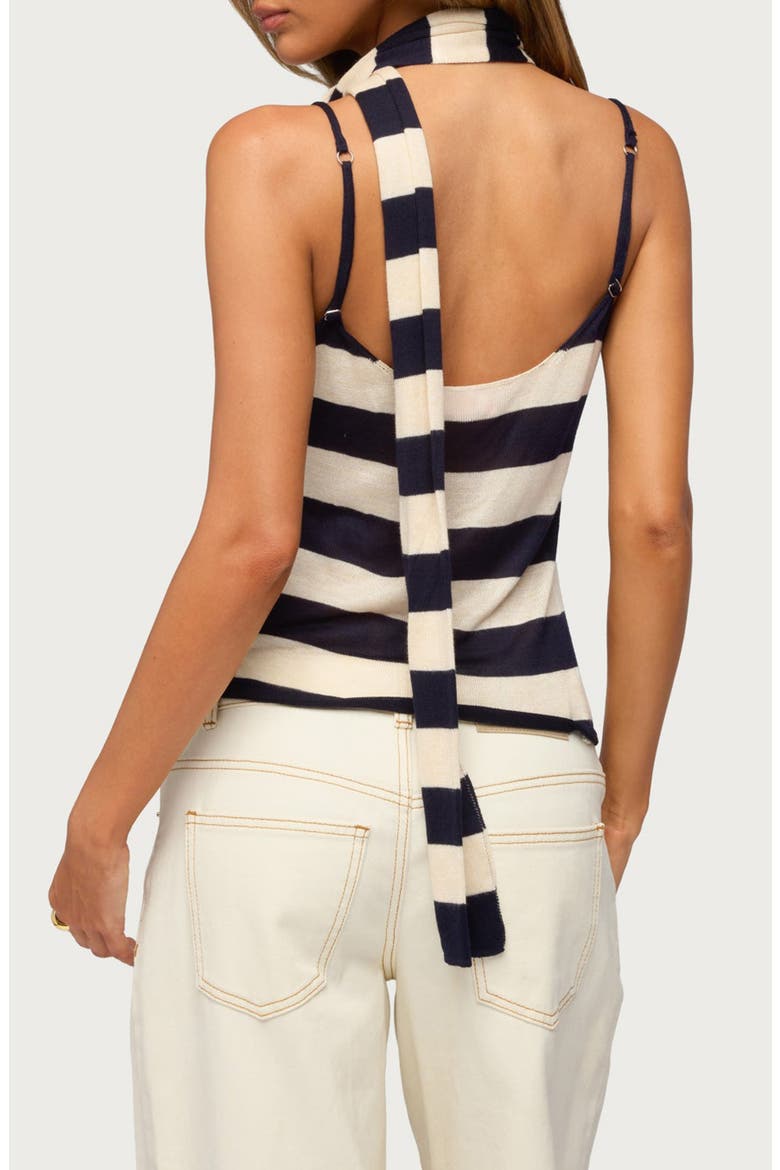 Stripe Knit Tank & Scarf, Alternate, color, NAVY-AND-CREAM