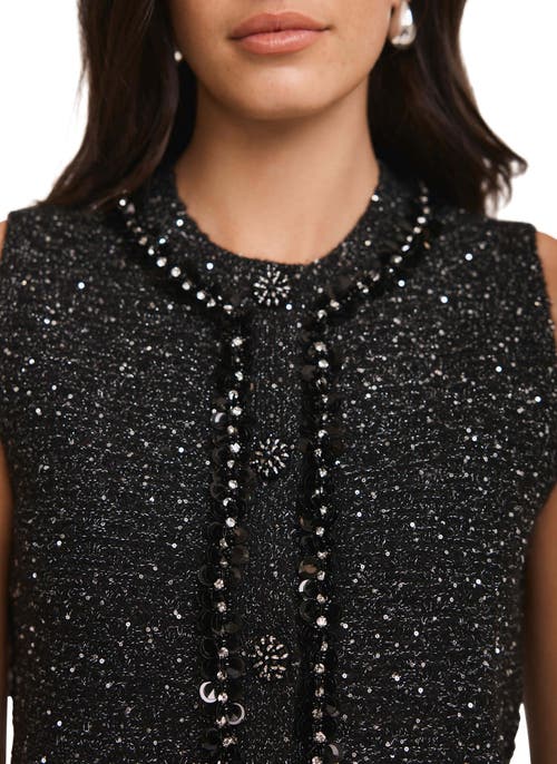 Mint Velvet Embellished Sleeveless Top In Black