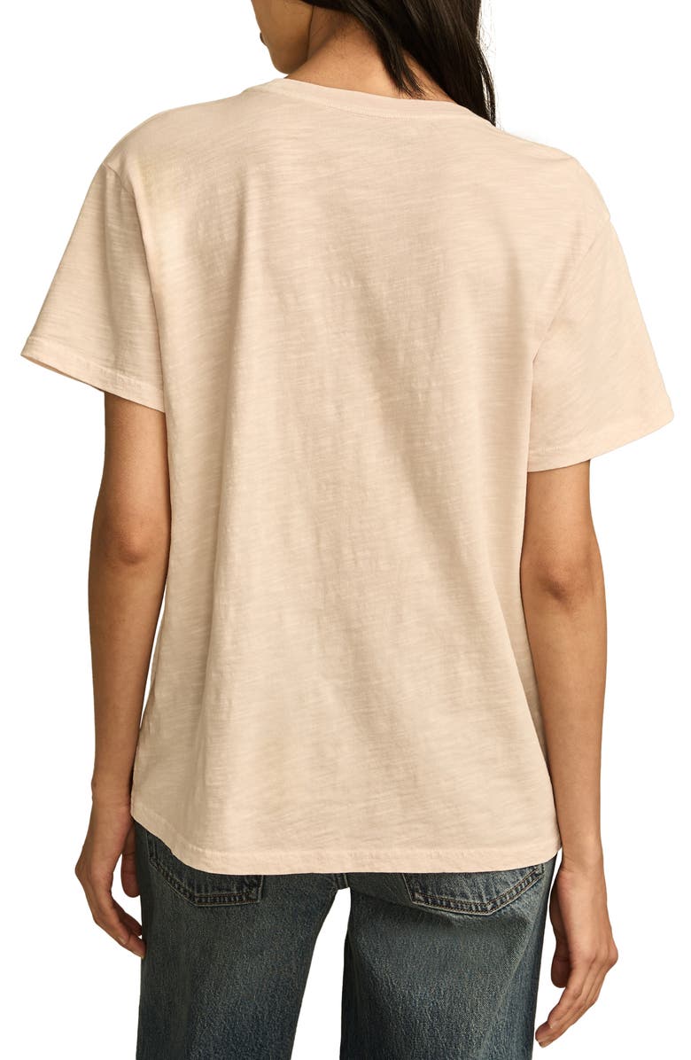Lucky Brand Magic Eye Studded Cotton Graphic T-Shirt, Alternate, color, Peach Blush