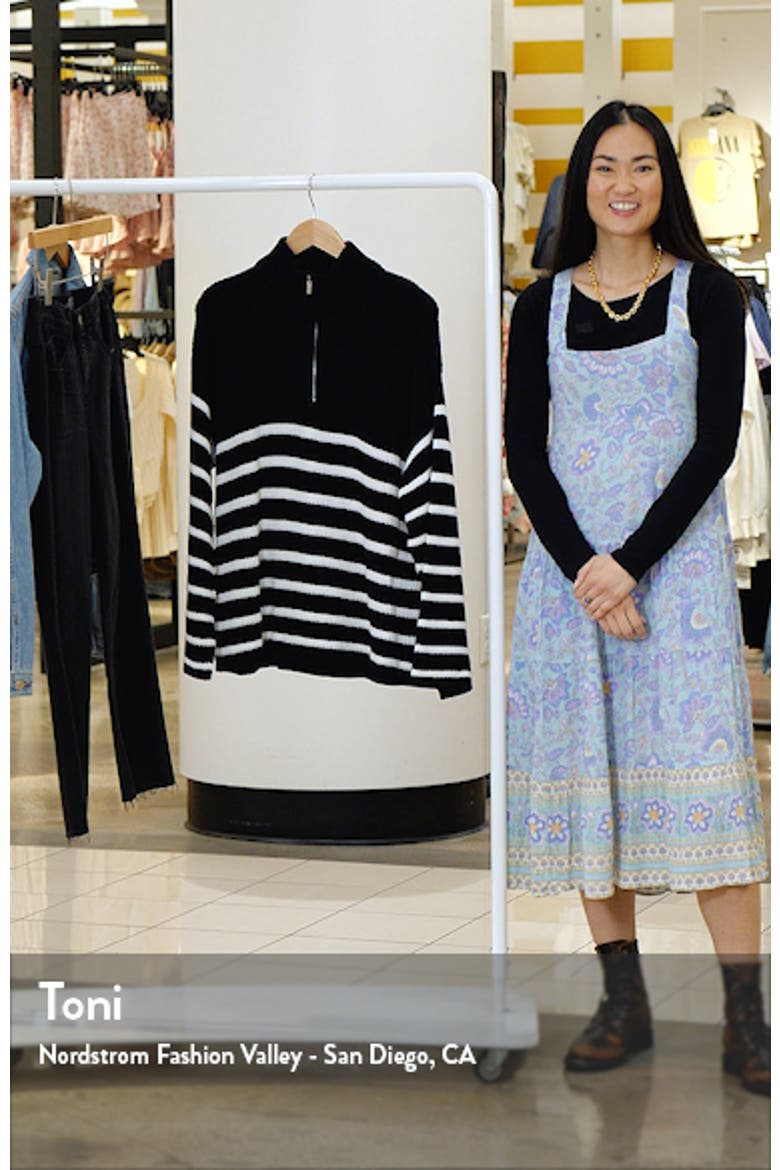 Stripe Oversize Quarter Zip Sweater video