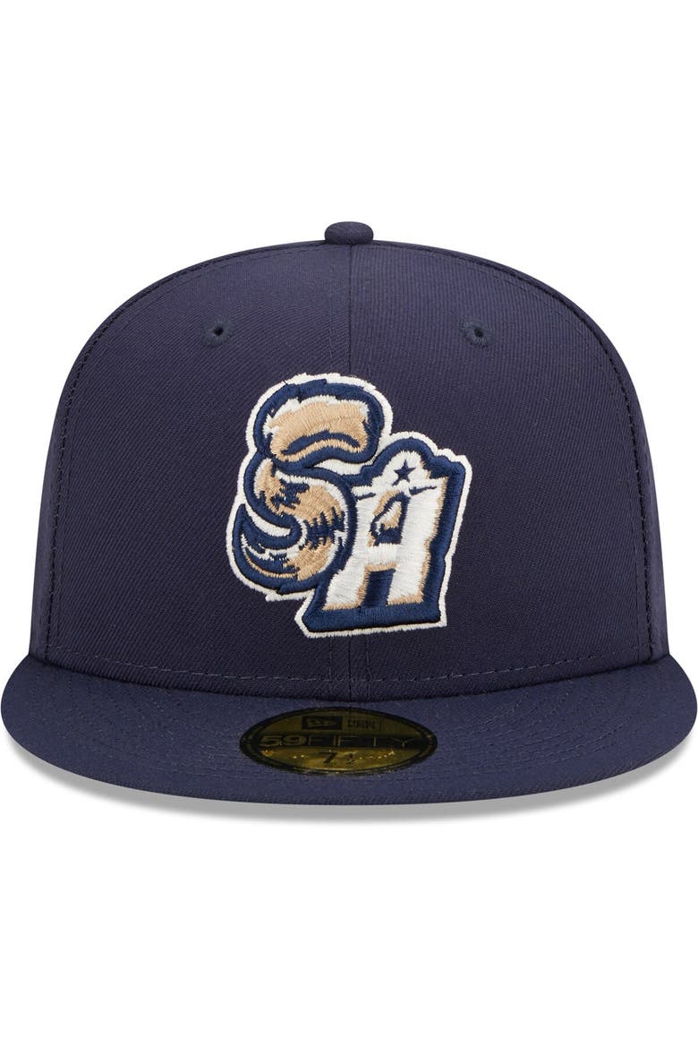 Men's New Era Navy San Antonio Missions Authentic Collection Team Home 59FIFTY Fitted Hat, Alternate, color, Navy