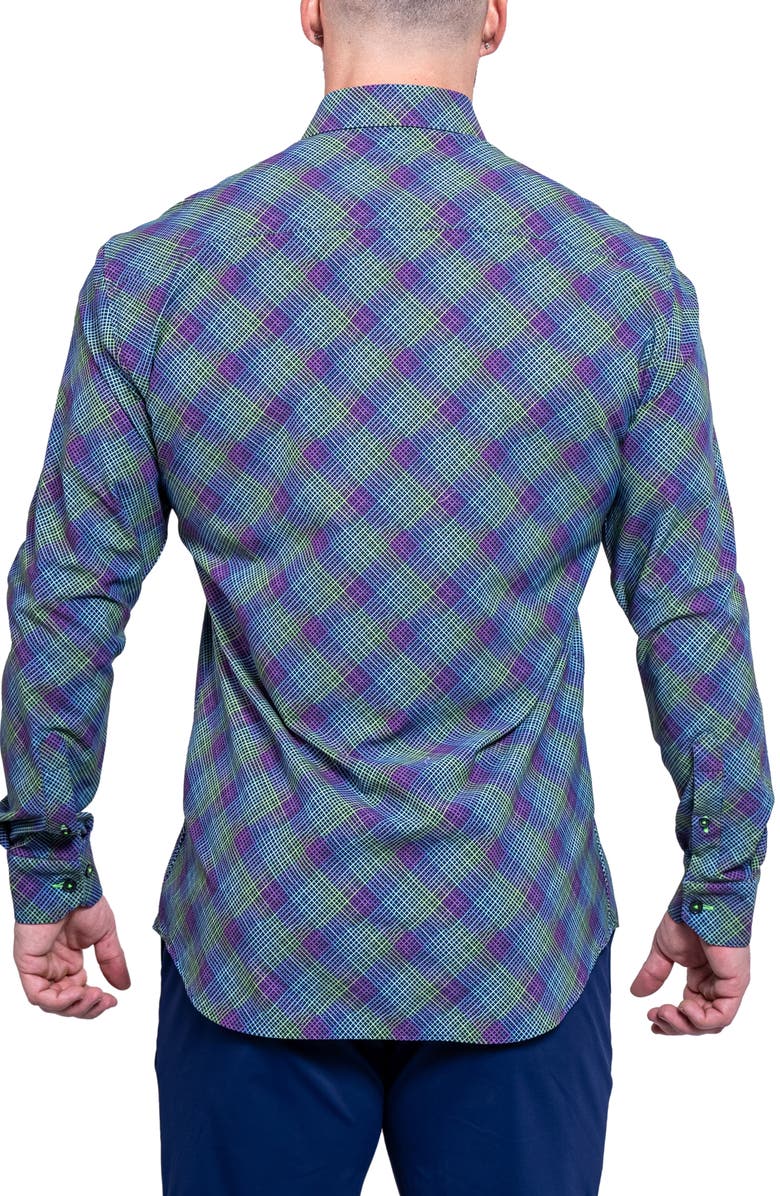 Maceoo Fibonacci Resistance Blue Contemporary Fit Cotton Button-Up Shirt, Alternate, color, 