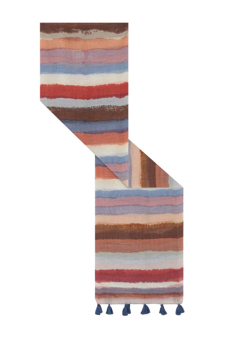 22535459 Striped Lightweight Scarf, Alternate, color, Coral