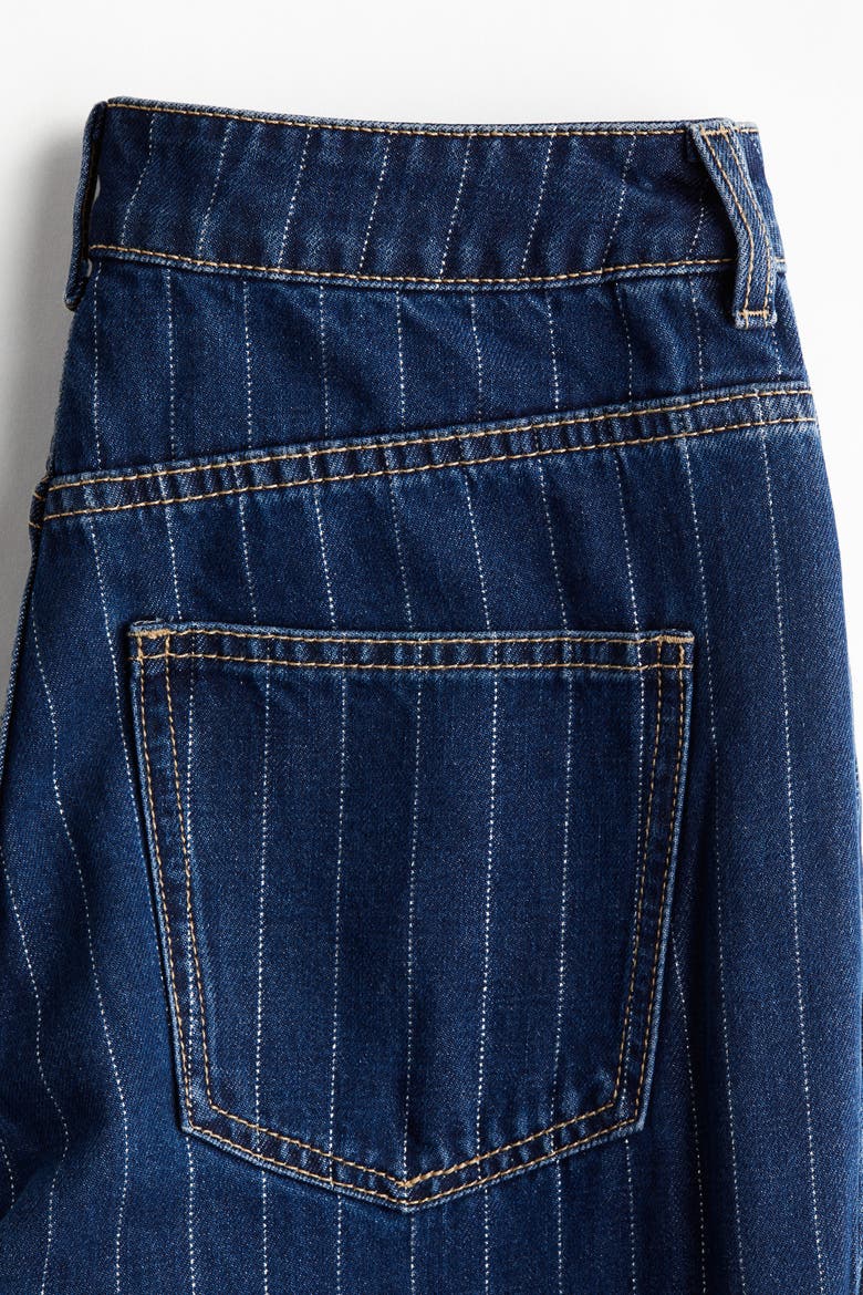 Wide Ultra High Turn-up Jeans, Alternate, color, Denim blue/pinstriped