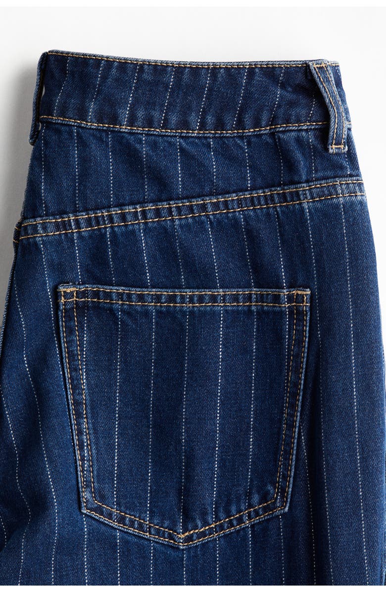 H&M Wide Ultra High Turn-up Jeans, Alternate, color, Denim Blue/Pinstriped